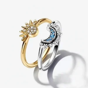 Celestial Sun and Moon Couple Ring Set 1