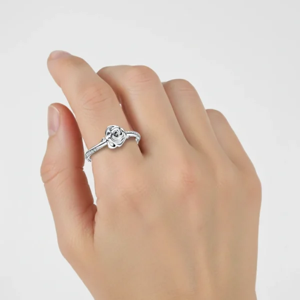 Blooming Rose Silver Ring