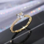 Timeless Round Solitaire Promise Yollow Ring 3